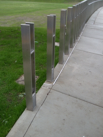 Stainless Steel Rails and Sidewalk Lights